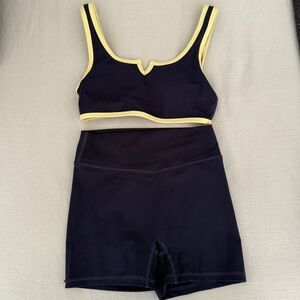 Women's navy and Yellow Activewear Set